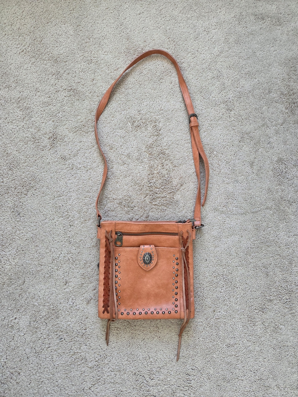 Montana West Leather Studded Crossbody Bag